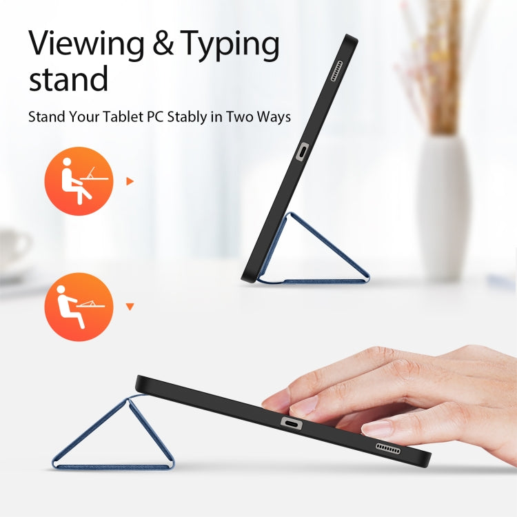 For Samsung Galaxy Tab S9 FE+ DUX DUCIS Domo Series Magnetic Flip Leather Tablet Case(Blue) by DUX DUCIS