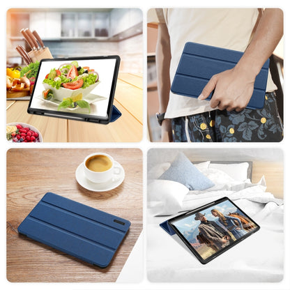 For Samsung Galaxy Tab S9 FE+ DUX DUCIS Domo Series Magnetic Flip Leather Tablet Case(Blue) by DUX DUCIS