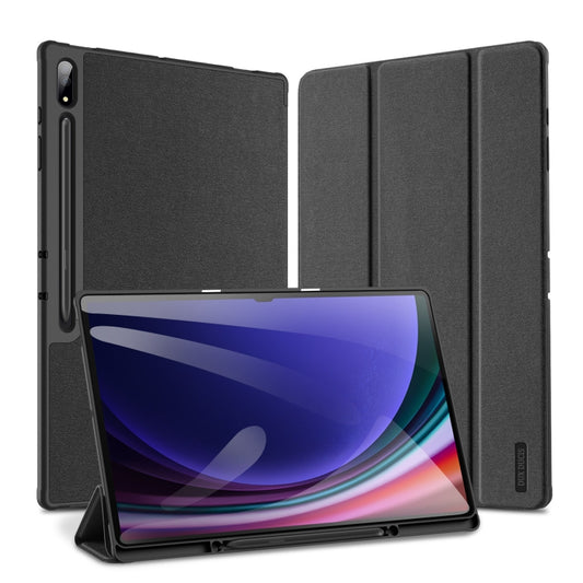 For Samsung Galaxy Tab S10 Ultra DUX DUCIS Domo Series Magnetic Flip Leather Tablet Case(Black) - Tab S10 Ultra Cases by DUX DUCIS | Online Shopping UK | buy2fix