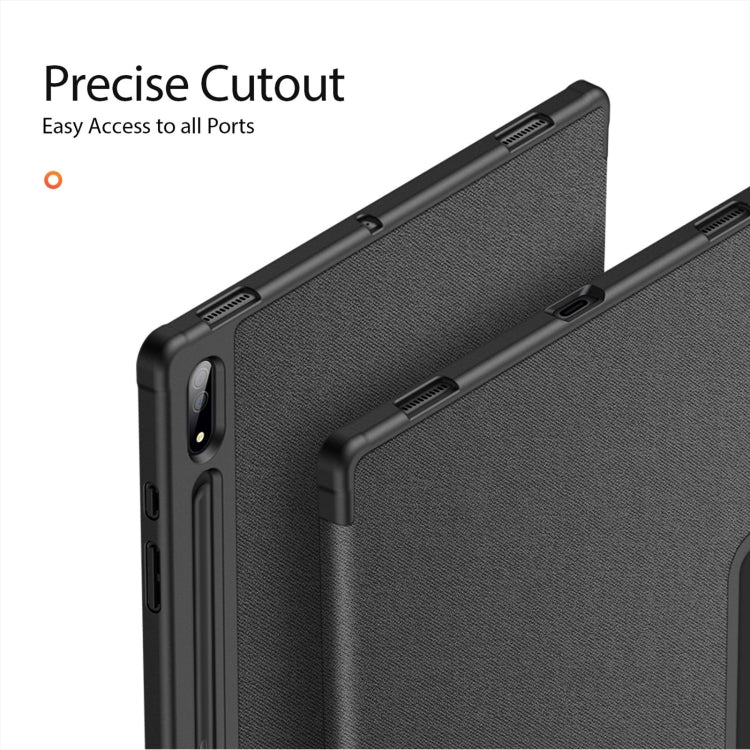 For Samsung Galaxy Tab S10 Ultra DUX DUCIS Domo Series Magnetic Flip Leather Tablet Case(Black) - Tab S10 Ultra Cases by DUX DUCIS | Online Shopping UK | buy2fix