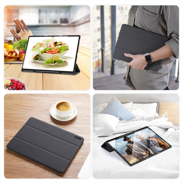 For Samsung Galaxy Tab S10 Ultra DUX DUCIS Domo Series Magnetic Flip Leather Tablet Case(Black) - Tab S10 Ultra Cases by DUX DUCIS | Online Shopping UK | buy2fix