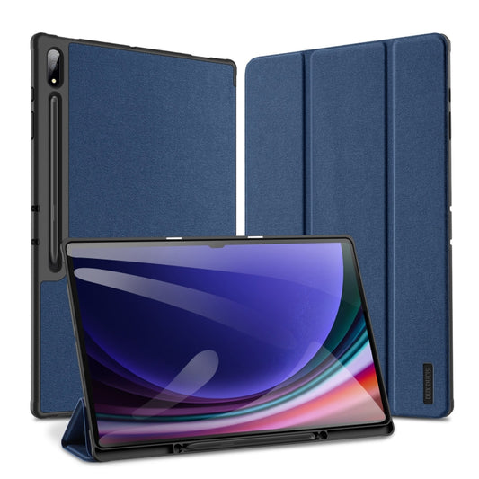 For Samsung Galaxy Tab S10 Ultra DUX DUCIS Domo Series Magnetic Flip Leather Tablet Case(Blue) - Tab S10 Ultra Cases by DUX DUCIS | Online Shopping UK | buy2fix