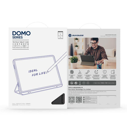 For Samsung Galaxy Tab S10 FE+ DUX DUCIS Domo Series Magnetic Flip Leather Tablet Case(Black) - Galaxy Tab S10 FE+ by DUX DUCIS | Online Shopping UK | buy2fix