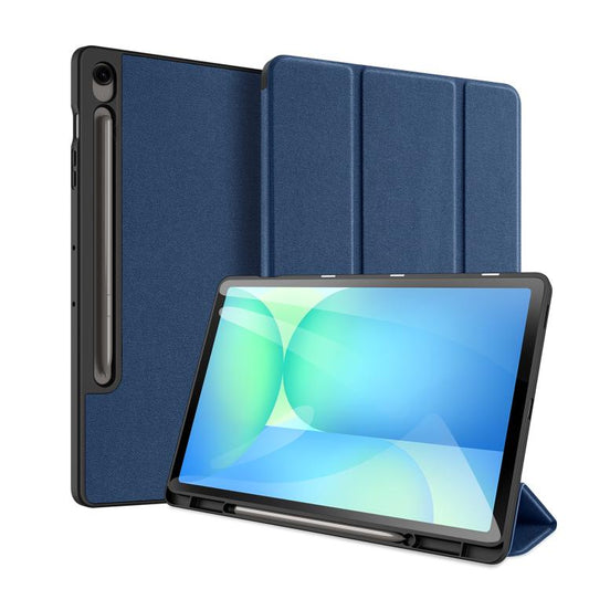For Samsung Galaxy Tab S10 FE+ DUX DUCIS Domo Series Magnetic Flip Leather Tablet Case(Blue) - Galaxy Tab S10 FE+ by DUX DUCIS | Online Shopping UK | buy2fix