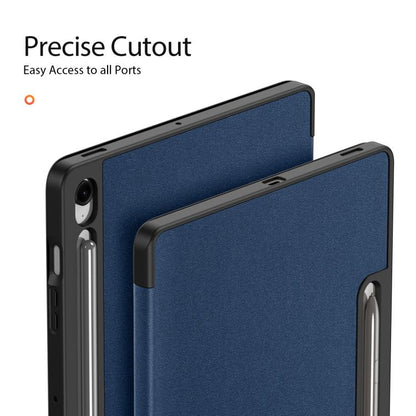 For Samsung Galaxy Tab S10 FE+ DUX DUCIS Domo Series Magnetic Flip Leather Tablet Case(Blue) - Galaxy Tab S10 FE+ by DUX DUCIS | Online Shopping UK | buy2fix