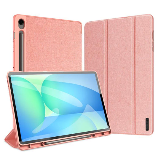 For Samsung Galaxy Tab S10 FE+ DUX DUCIS Domo Series Magnetic Flip Leather Tablet Case(Pink) - Galaxy Tab S10 FE+ by DUX DUCIS | Online Shopping UK | buy2fix