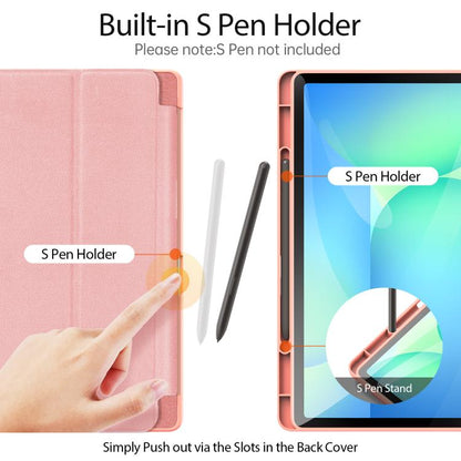 For Samsung Galaxy Tab S10 FE+ DUX DUCIS Domo Series Magnetic Flip Leather Tablet Case(Pink) - Galaxy Tab S10 FE+ by DUX DUCIS | Online Shopping UK | buy2fix