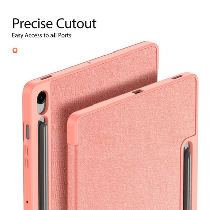 For Samsung Galaxy Tab S10 FE+ DUX DUCIS Domo Series Magnetic Flip Leather Tablet Case(Pink) - Galaxy Tab S10 FE+ by DUX DUCIS | Online Shopping UK | buy2fix