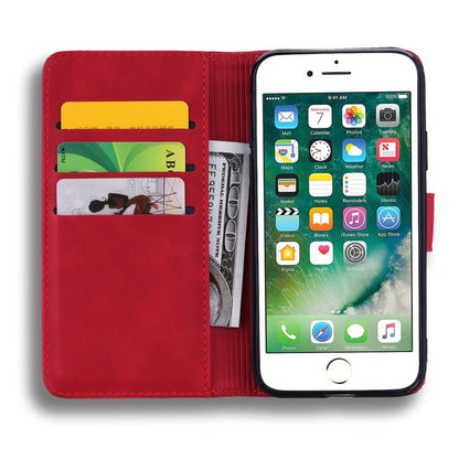 For iPhone 16e Mandala Embossed Dual-Fold Calf Leather Phone Case(Red) - iPhone 16e Cases by buy2fix | Online Shopping UK | buy2fix