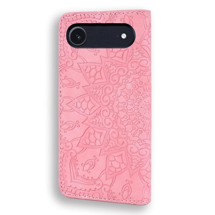 For iPhone Air Mandala Embossed Dual-Fold Calf Leather Phone Case(Pink) - iPhone Air Cases by buy2fix | Online Shopping UK | buy2fix