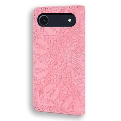 For iPhone Air Mandala Embossed Dual-Fold Calf Leather Phone Case(Pink) - iPhone Air Cases by buy2fix | Online Shopping UK | buy2fix
