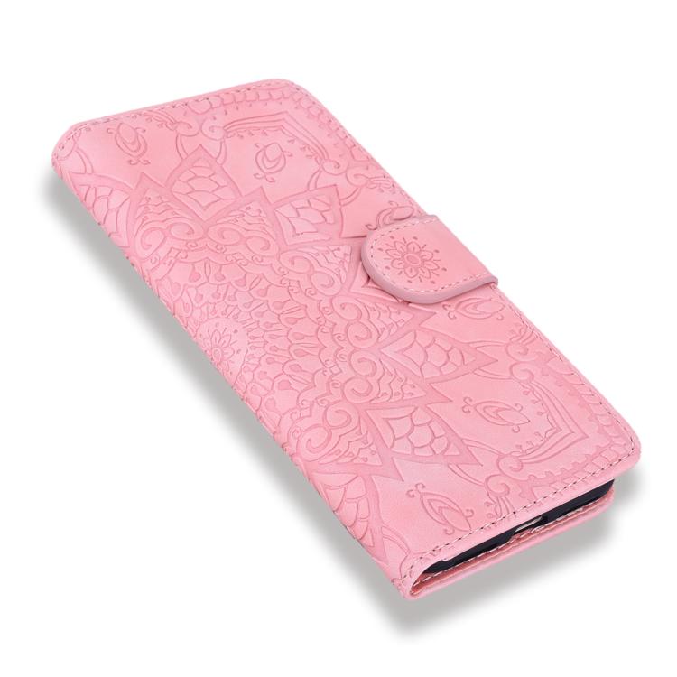 For iPhone Air Mandala Embossed Dual-Fold Calf Leather Phone Case(Pink) - iPhone Air Cases by buy2fix | Online Shopping UK | buy2fix