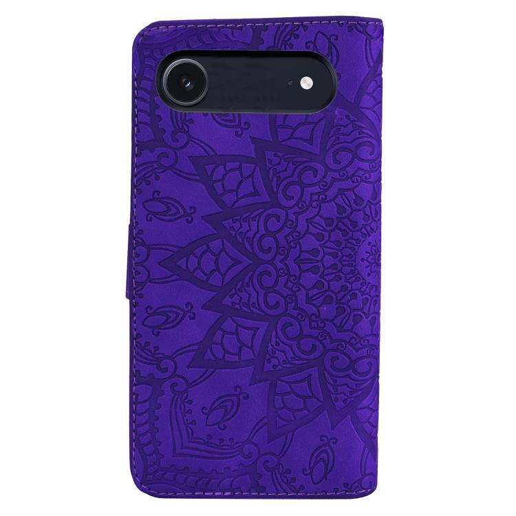 For iPhone Air Mandala Embossed Dual-Fold Calf Leather Phone Case(Purple) - iPhone Air Cases by buy2fix | Online Shopping UK | buy2fix
