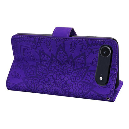 For iPhone Air Mandala Embossed Dual-Fold Calf Leather Phone Case(Purple) - iPhone Air Cases by buy2fix | Online Shopping UK | buy2fix