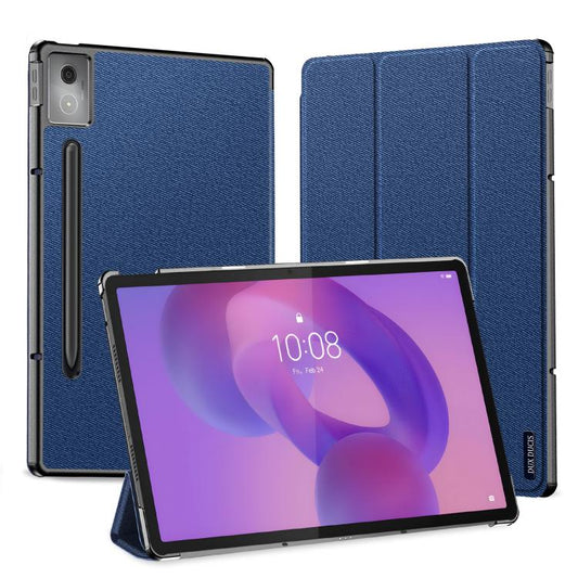 For Lenovo Idea Tab Pro DUX DUCIS Domo Series Magnetic Flip Leather Tablet Case(Blue) - Lenovo by DUX DUCIS | Online Shopping UK | buy2fix