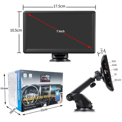 Car 7 inch IPS Portable Smart Screen Wireless Screen Projection Carplay Android Auto, with Reversing Camera(Black) - Car Monitor by buy2fix | Online Shopping UK | buy2fix