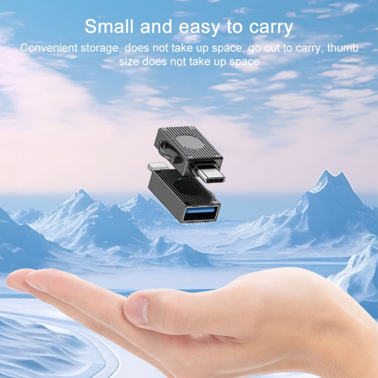 USB to 8 Pin Multifunction Travel Case Shape Apapter(Tarnish) by buy2fix