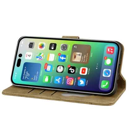 For iPhone 16 Pro Max Cartoon Sakura Cat Embossed Leather Phone Case(Brown) by buy2fix