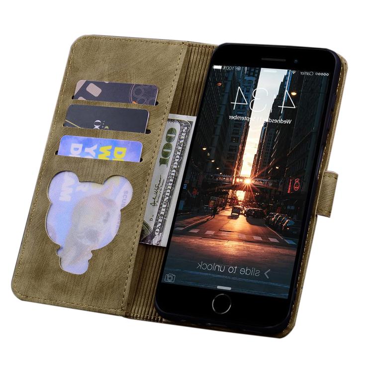 For iPhone 16e Cartoon Sakura Cat Embossed Leather Phone Case(Brown) - iPhone 16e Cases by buy2fix | Online Shopping UK | buy2fix