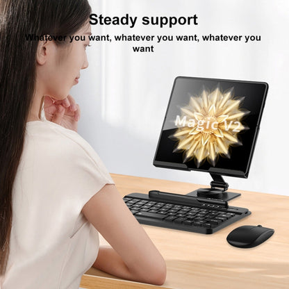 For Honor Magic V2 GKK Bluetooth Keyboard + Folding Holder + Capacitive Pen + Bluetooth Mouse(Black) by GKK