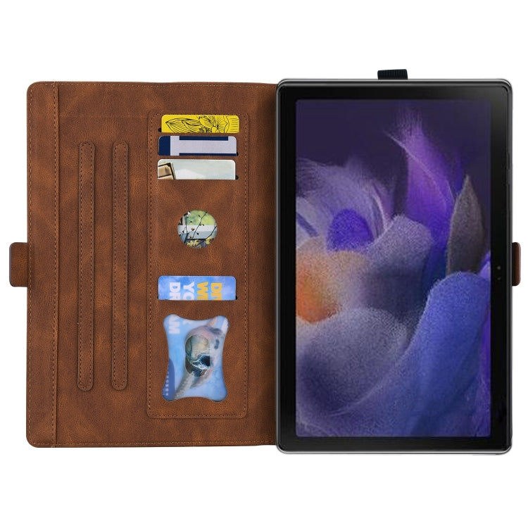 For Samsung Galaxy Tab A9 / A11 Love Butterfly Embossed Leather Tablet Case(Brown) by buy2fix