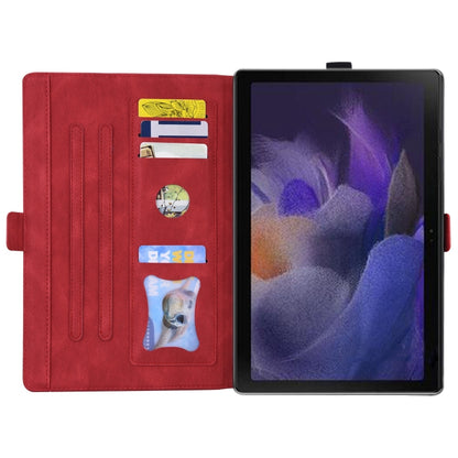 For Samsung Galaxy Tab A9+ / A11+ Love Butterfly Embossed Leather Tablet Case(Red) by buy2fix