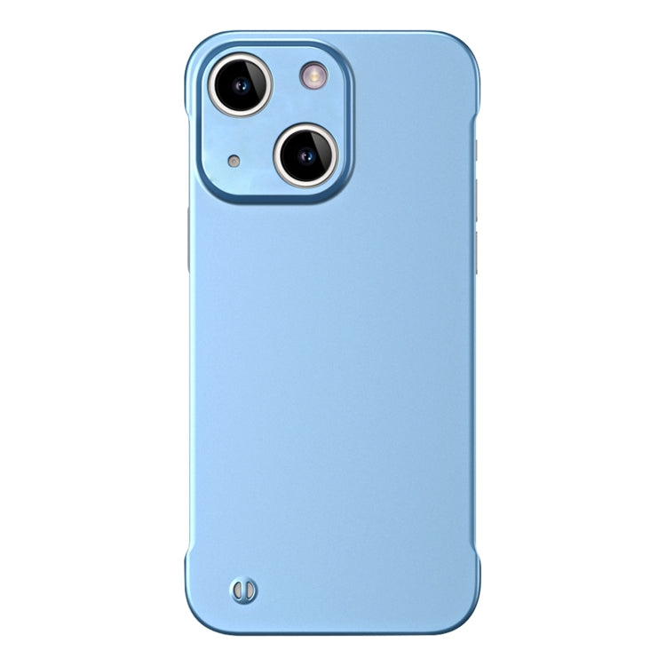 For iPhone 14 Frameless Metallic Paint Hybrid PC Phone Case(Sierra Blue) by buy2fix