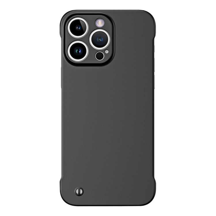 For iPhone 13 Pro Max Frameless Metallic Paint Hybrid PC Phone Case(Matte Black) by buy2fix