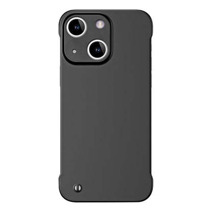 For iPhone 13 Frameless Metallic Paint Hybrid PC Phone Case(Matte Black) by buy2fix