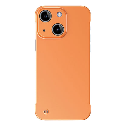 For iPhone 13 mini Frameless Metallic Paint Hybrid PC Phone Case(Orange) by buy2fix