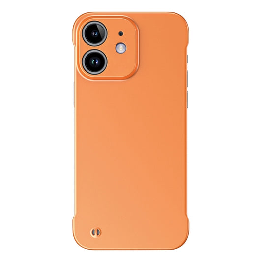 For iPhone 12 mini Frameless Metallic Paint Hybrid PC Phone Case(Orange) by buy2fix