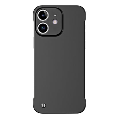 For iPhone 12 Frameless Metallic Paint Hybrid PC Phone Case(Matte Black) by buy2fix