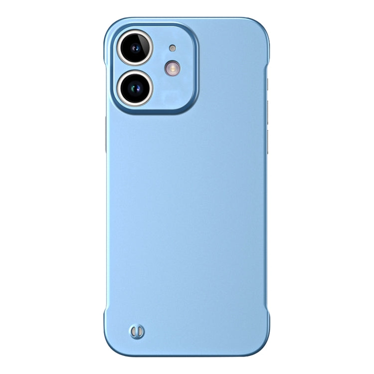 For iPhone 12 Frameless Metallic Paint Hybrid PC Phone Case(Sierra Blue) by buy2fix