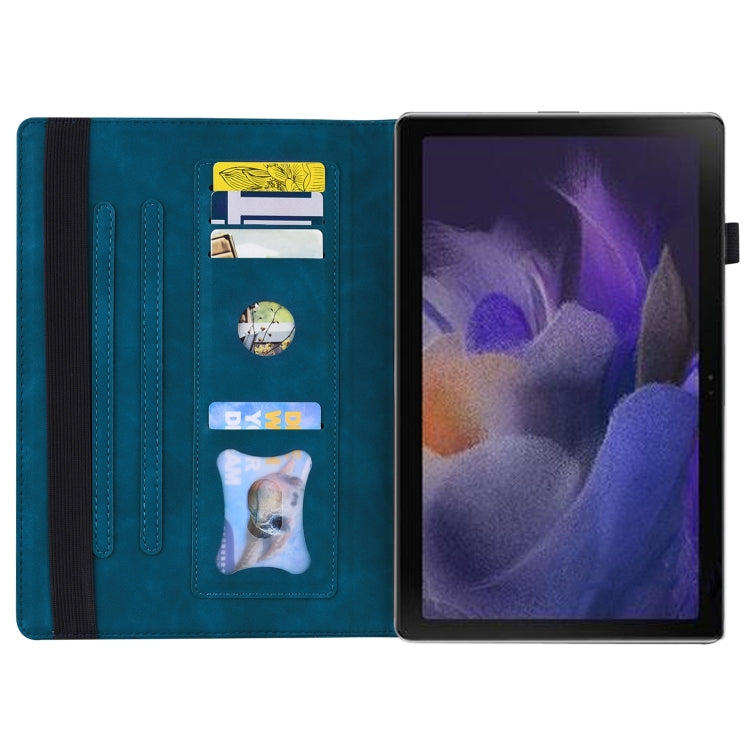 For Samsung Galaxy Tab A9 / A11 Splicing Shockproof Leather Tablet Case(Blue) by buy2fix