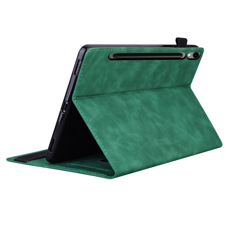For Samsung Galaxy Tab S9 FE Splicing Shockproof Leather Tablet Case(Green) by buy2fix