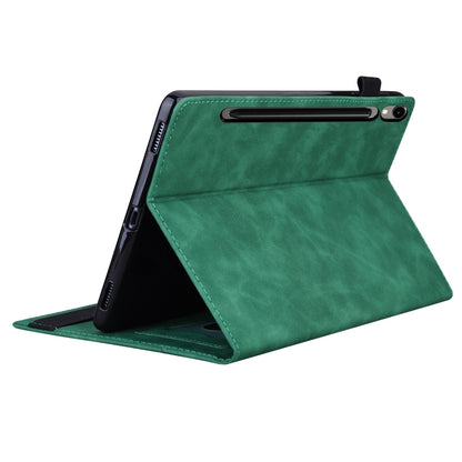 For Samsung Galaxy Tab S9 FE Splicing Shockproof Leather Tablet Case(Green) by buy2fix