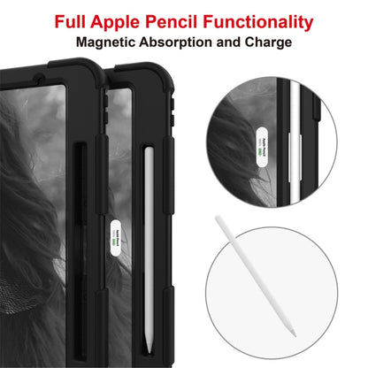 For iPad Pro 12.9 (2018) / (2020) Shockproof Two-Color Silicone Protective Tablet Case with Holder(Black) - iPad Pro 12.9 (2020) Cases by buy2fix | Online Shopping UK | buy2fix
