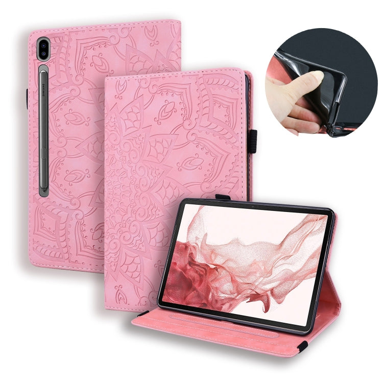 For Samsung Galaxy Tab S9 FE+ Calf Texture Embossed Leather Tablet Case(Pink) by buy2fix