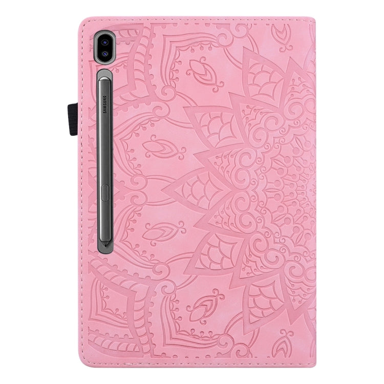 For Samsung Galaxy Tab S9 FE+ Calf Texture Embossed Leather Tablet Case(Pink) by buy2fix