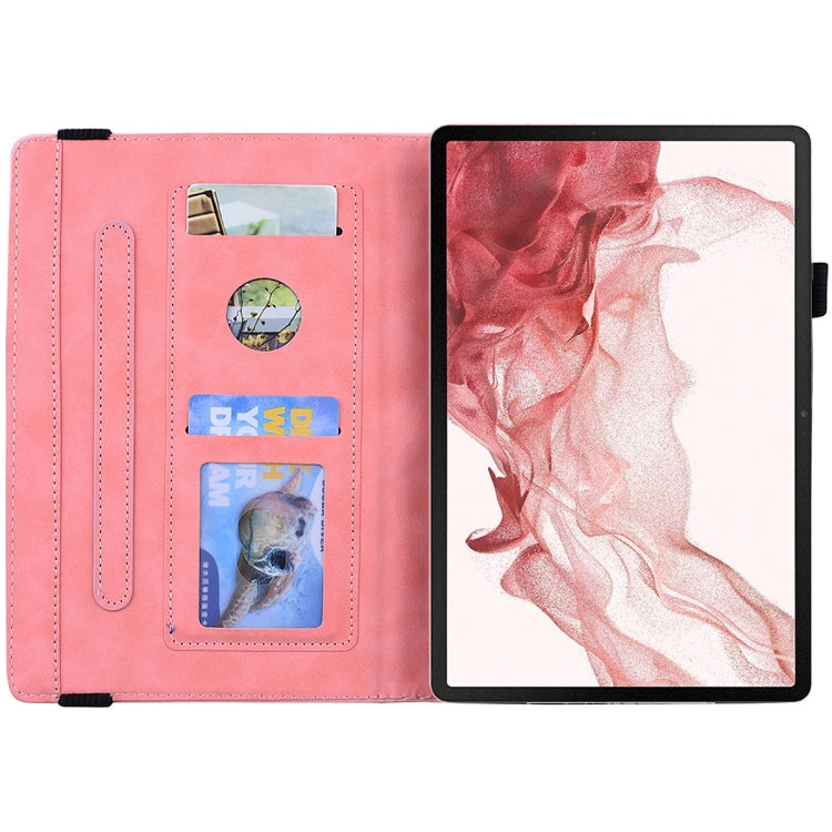For Samsung Galaxy Tab S9 FE+ Calf Texture Embossed Leather Tablet Case(Pink) by buy2fix