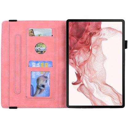 For Samsung Galaxy Tab S9 FE+ Calf Texture Embossed Leather Tablet Case(Pink) by buy2fix