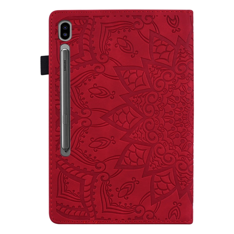 For Samsung Galaxy Tab S11 / S10 / S9 FE Calf Texture Embossed Leather Tablet Case(Red) by buy2fix