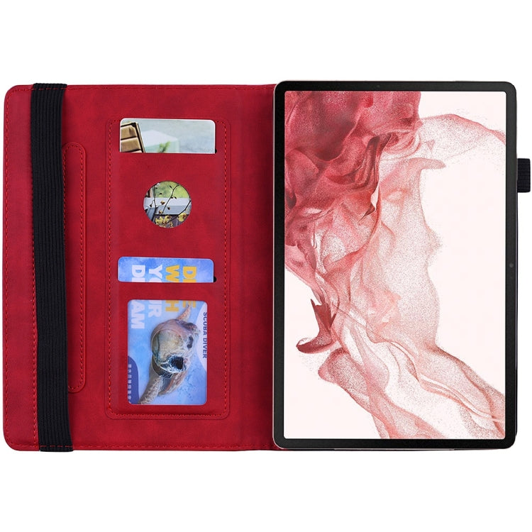 For Samsung Galaxy Tab S11 / S10 / S9 FE Calf Texture Embossed Leather Tablet Case(Red) by buy2fix