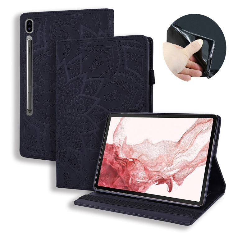 For Samsung Galaxy Tab S10 Ultra/ S11 Ultra Calf Texture Embossed Leather Tablet Case(Black) - Galaxy Tab S9 Ultra Cases by buy2fix | Online Shopping UK | buy2fix