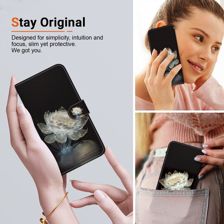 For Google Pixel 9 Crystal Texture Colored Drawing Leather Phone Case(Crystal Peony) by buy2fix