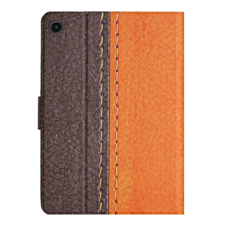For Samsung Galaxy Tab A9+ Stitching Solid Color Smart PU Tablet Case with Sleep / Wake-up Function(Orange) - Galaxy Tab A9+ by buy2fix | Online Shopping UK | buy2fix
