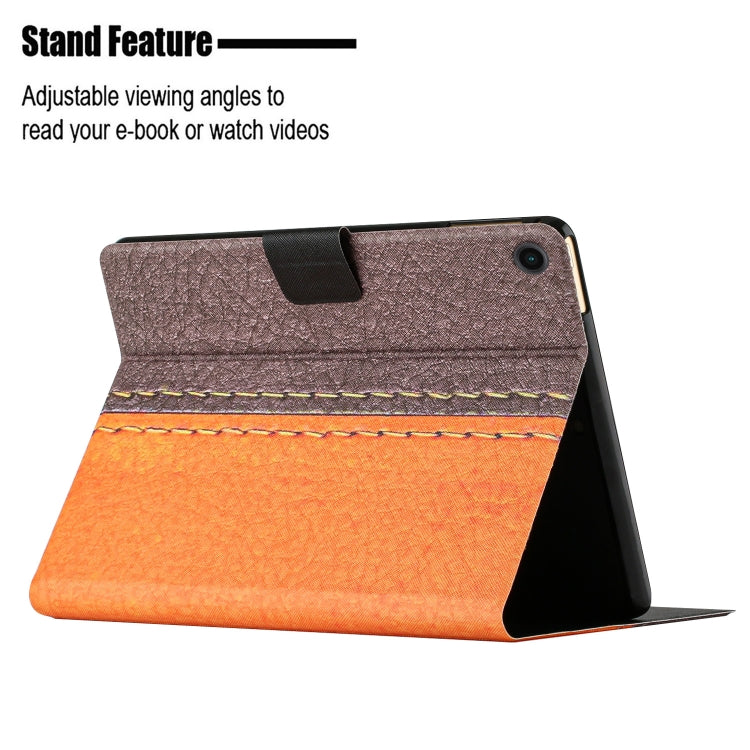For Samsung Galaxy Tab A9+ Stitching Solid Color Smart PU Tablet Case with Sleep / Wake-up Function(Orange) - Galaxy Tab A9+ by buy2fix | Online Shopping UK | buy2fix