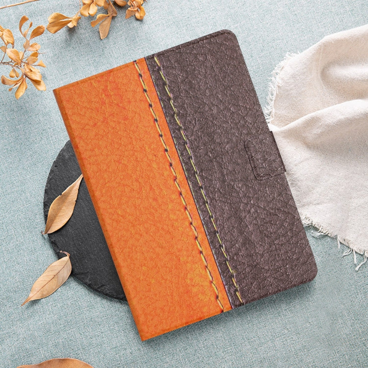 For Samsung Galaxy Tab A9 Stitching Solid Color Smart PU Tablet Case with Sleep / Wake-up Function(Orange) - Galaxy Tab A9 by buy2fix | Online Shopping UK | buy2fix