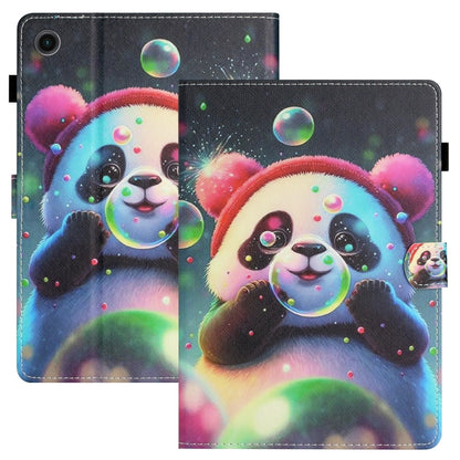 For Samsung Galaxy Tab A9+ Coloured Drawing Stitching Smart PU Tablet Case with Sleep / Wake-up Function(Panda) - Galaxy Tab A9+ by buy2fix | Online Shopping UK | buy2fix