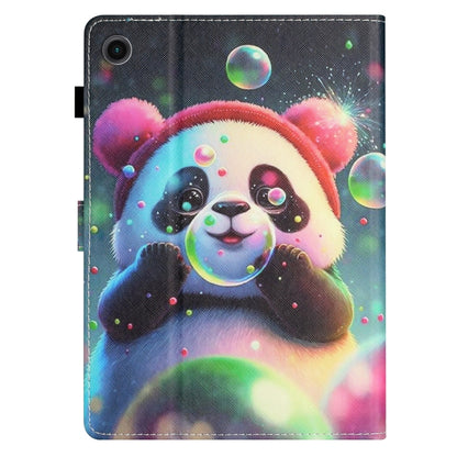 For Samsung Galaxy Tab A9+ Coloured Drawing Stitching Smart PU Tablet Case with Sleep / Wake-up Function(Panda) - Galaxy Tab A9+ by buy2fix | Online Shopping UK | buy2fix
